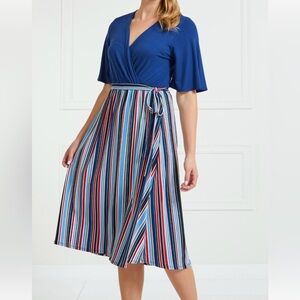 Striped Blue and Red Women's Skirt